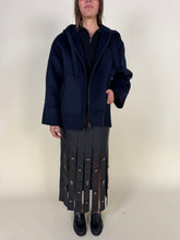 Load image into Gallery viewer, Cappotto con zip blu notte | 50% lana
