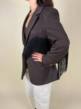 Load image into Gallery viewer, Giacca Brown con frangia | Oversize