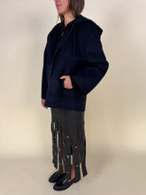 Load image into Gallery viewer, Cappotto con zip blu notte | 50% lana