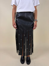 Load image into Gallery viewer, Gonna lunga con frange e strass | Ecopelle