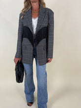 Load image into Gallery viewer, Giacca antracite in check | Frangia Black
