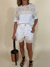 Carica l'immagine nel visualizzatore di Gallery, Shorts Denim White | Frange