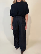 Carica l'immagine nel visualizzatore di Gallery, Pantalone Black Crochet | Gessato