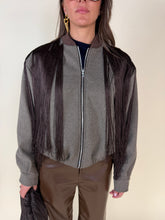 Load image into Gallery viewer, Bomber check con maxi frangia