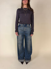 Load image into Gallery viewer, Denim blu con Risvolto