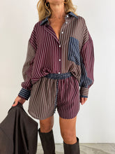 Load image into Gallery viewer, Camicia a righe I Blu e Bordeaux