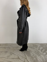 Load image into Gallery viewer, Trench Metallo | Black Ecopelle | Cinturato.