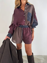 Load image into Gallery viewer, Camicia a righe I Blu e Bordeaux