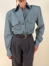 Load image into Gallery viewer, Camicia verde sfiancata | Righe