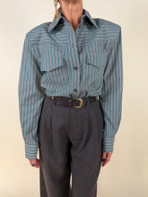 Load image into Gallery viewer, Camicia verde sfiancata | Righe