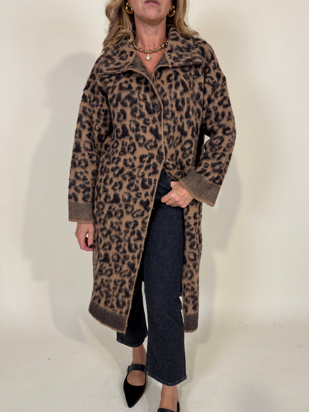 Cardigan Cappottino Maculato | Camel