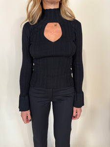 Maglia Lupetto | Volant | Lana Merino