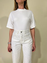 Carica l&#39;immagine nel visualizzatore di Gallery, Jeans bianchi I con cristalli
