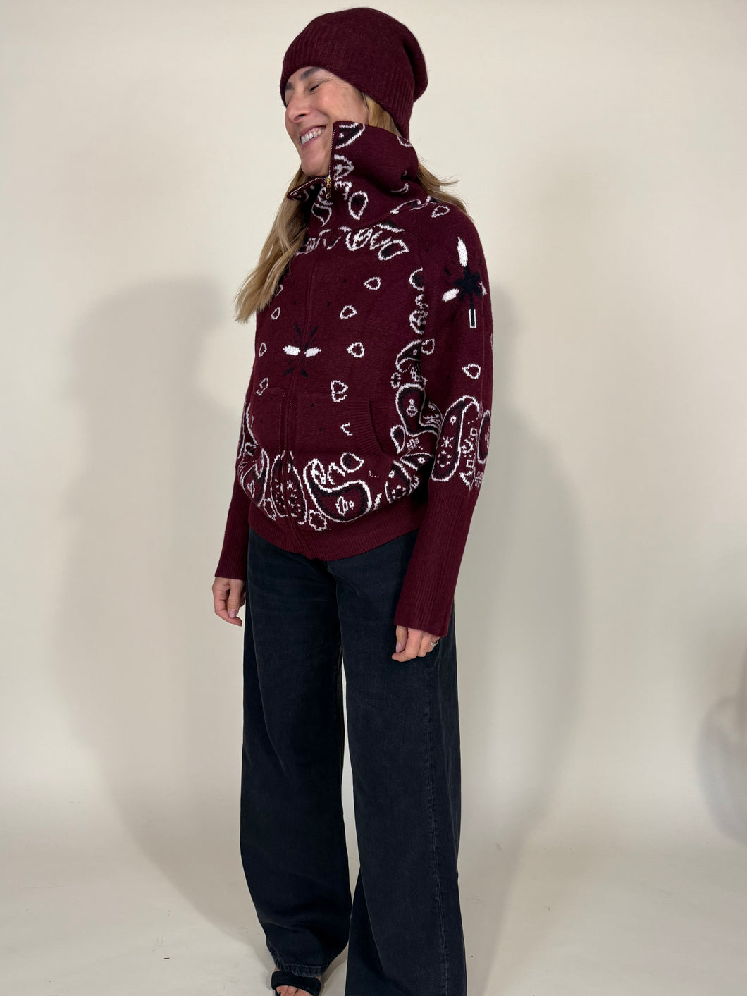 Bomber Bandana | Cardigan | Lana & Cashmere