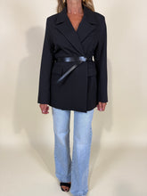 Load image into Gallery viewer, Blazer doppiopetto black I con cintura
