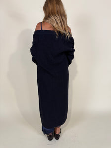 Cardigan blu long