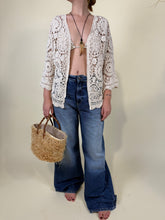 Carica l&#39;immagine nel visualizzatore di Gallery, Cardigan Crochet Panna
