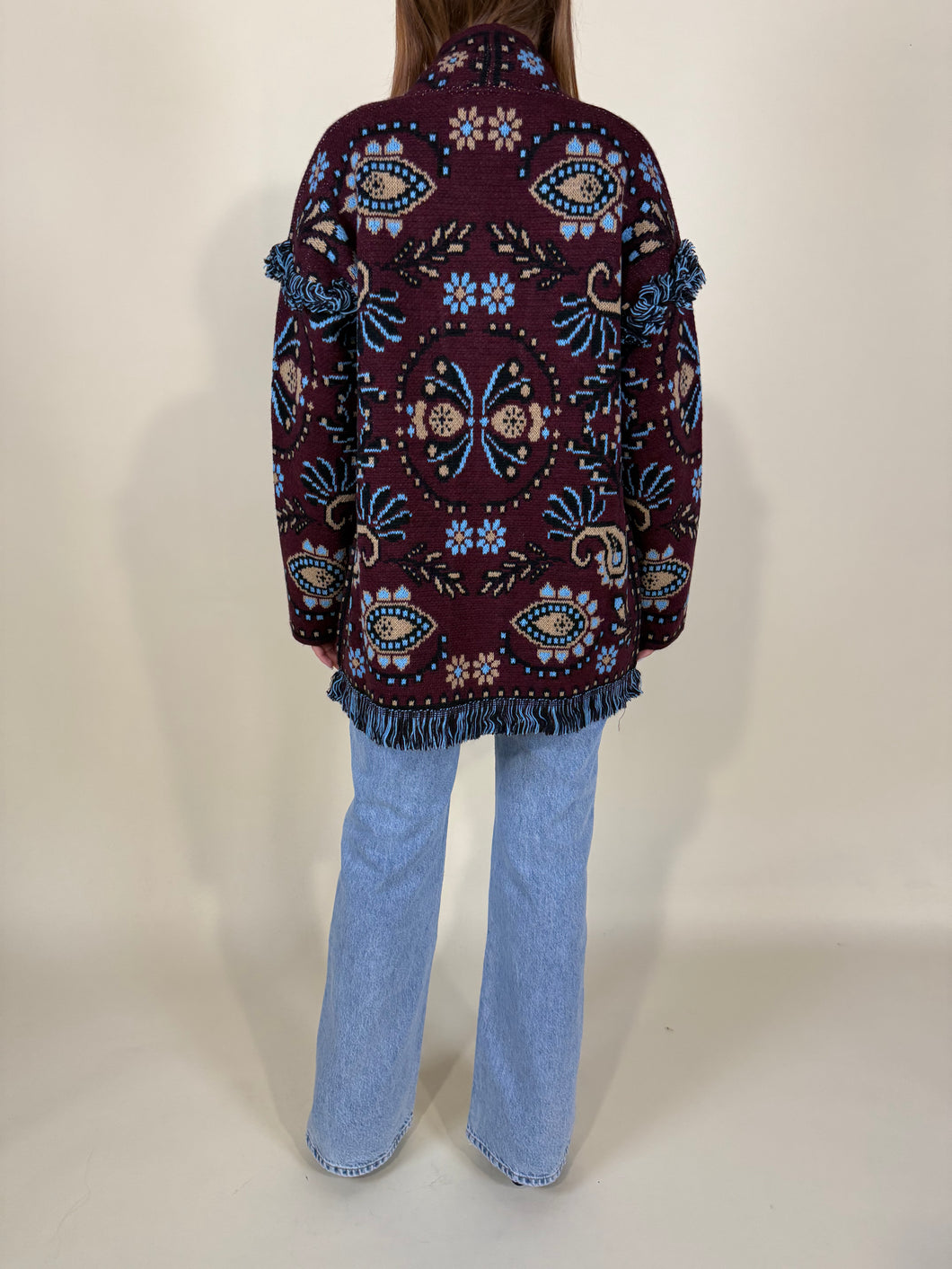 Cardigan India | Bordeaux