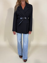 Load image into Gallery viewer, Blazer doppiopetto black I con cintura
