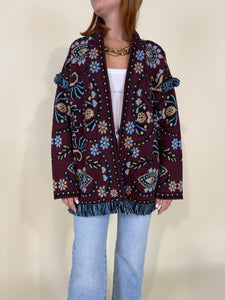 Cardigan India | Bordeaux