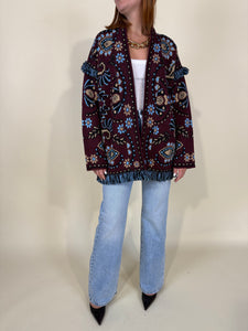 Cardigan India | Bordeaux
