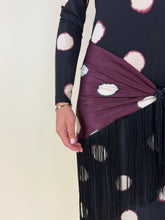 Carica l'immagine nel visualizzatore di Gallery, Pareo Pois | Burgundy-Black | Frange
