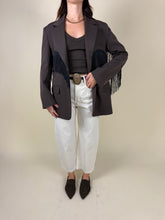 Load image into Gallery viewer, Giacca Brown con frangia | Oversize
