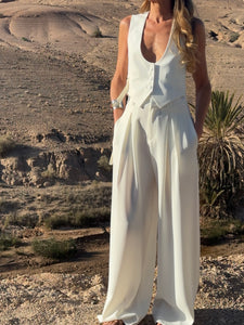 Gilet con scollo V I White