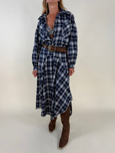 Carica l'immagine nel visualizzatore di Gallery, Camicia check sbuffetto | Blu notte | Set coordinato
