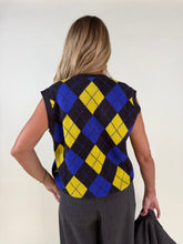 Carica l'immagine nel visualizzatore di Gallery, Gilet Rombi | Violet &amp; Yellow
