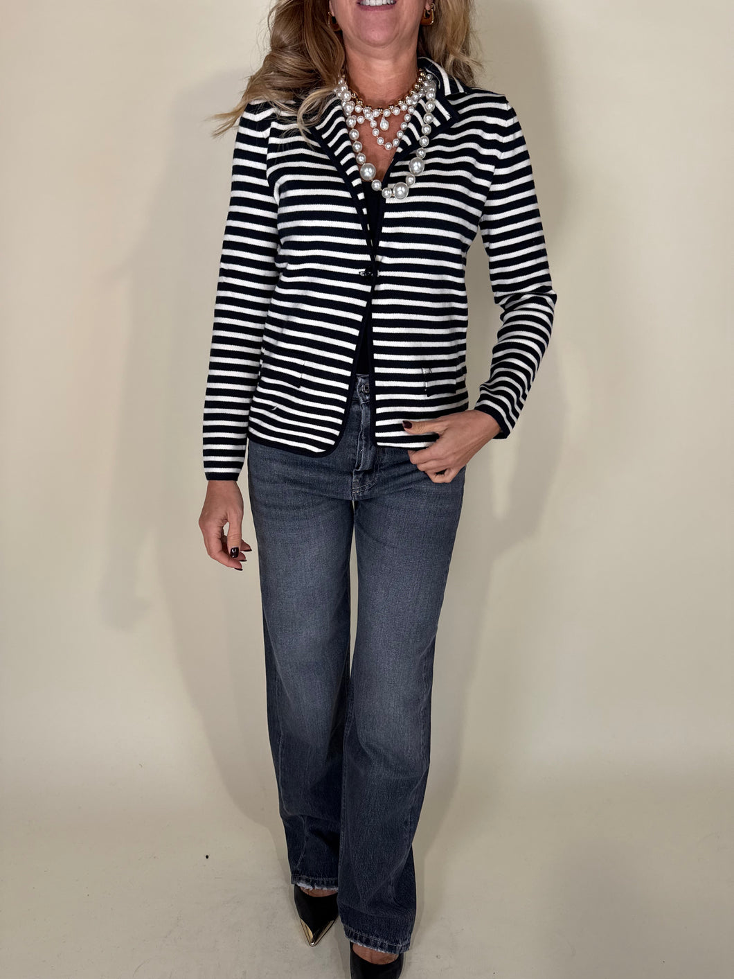 Giacchina Rigata | Nero