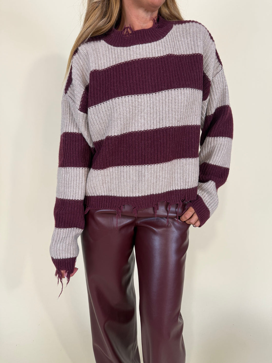 Maglione con rotture I a righe
