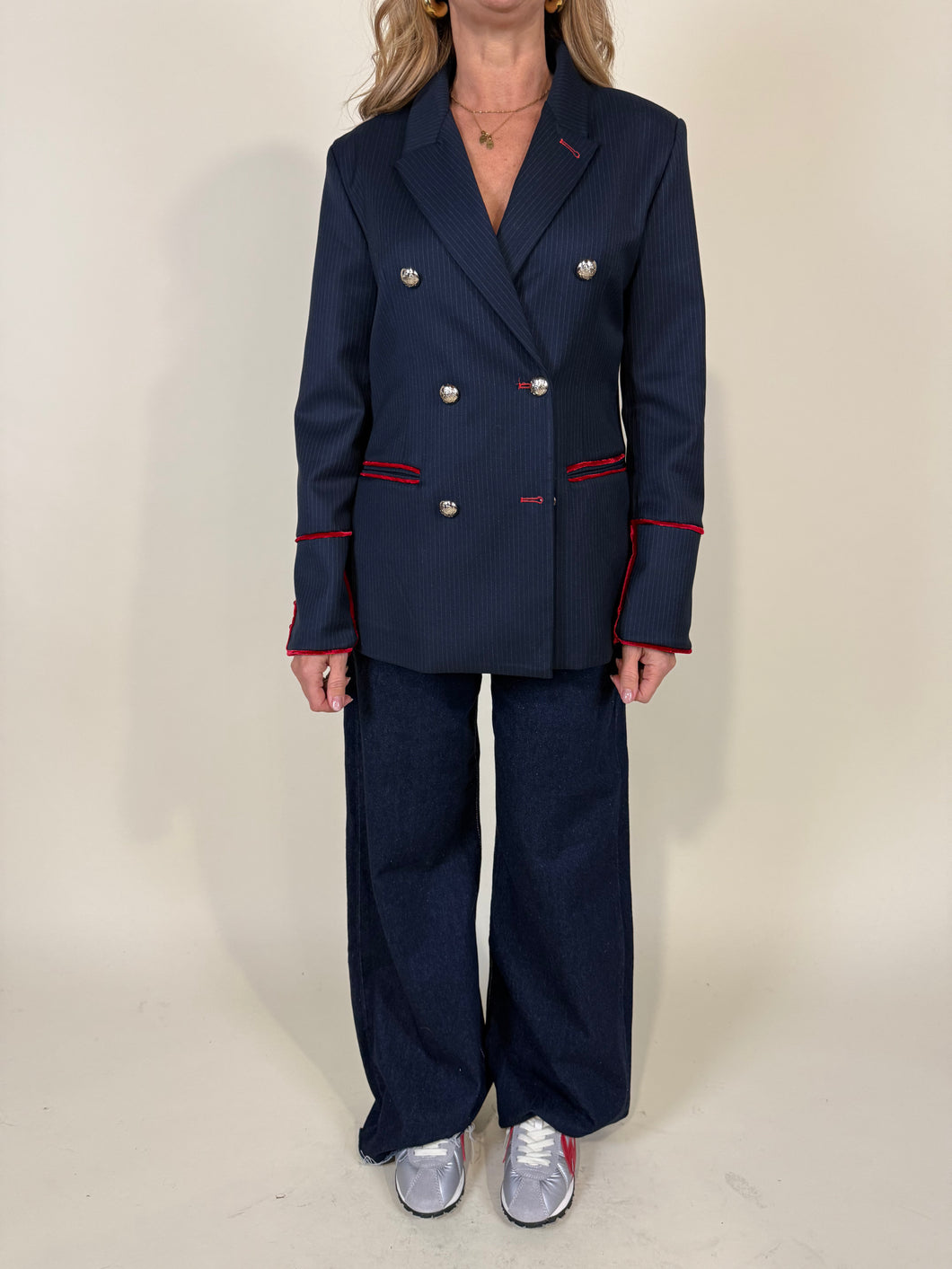 Giacca Marine | Gessata | Inserti