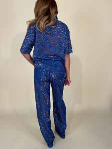 Camicia in pizzo denim Bleu