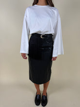 Load image into Gallery viewer, Gonna lunga ecopelle | Black
