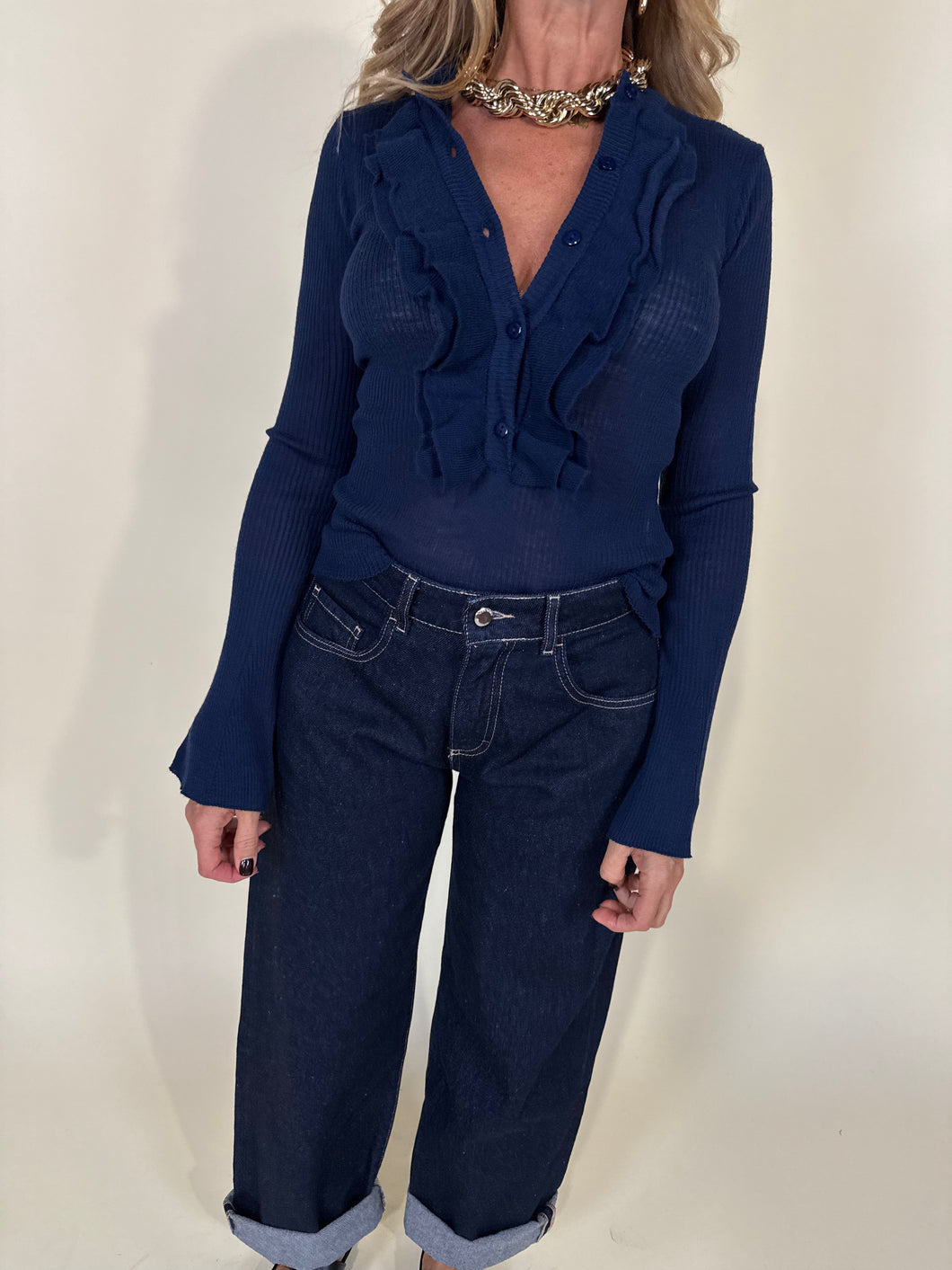 Maglia Rouches | Blu