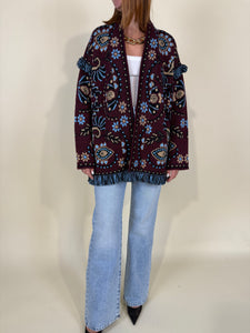 Cardigan India | Bordeaux
