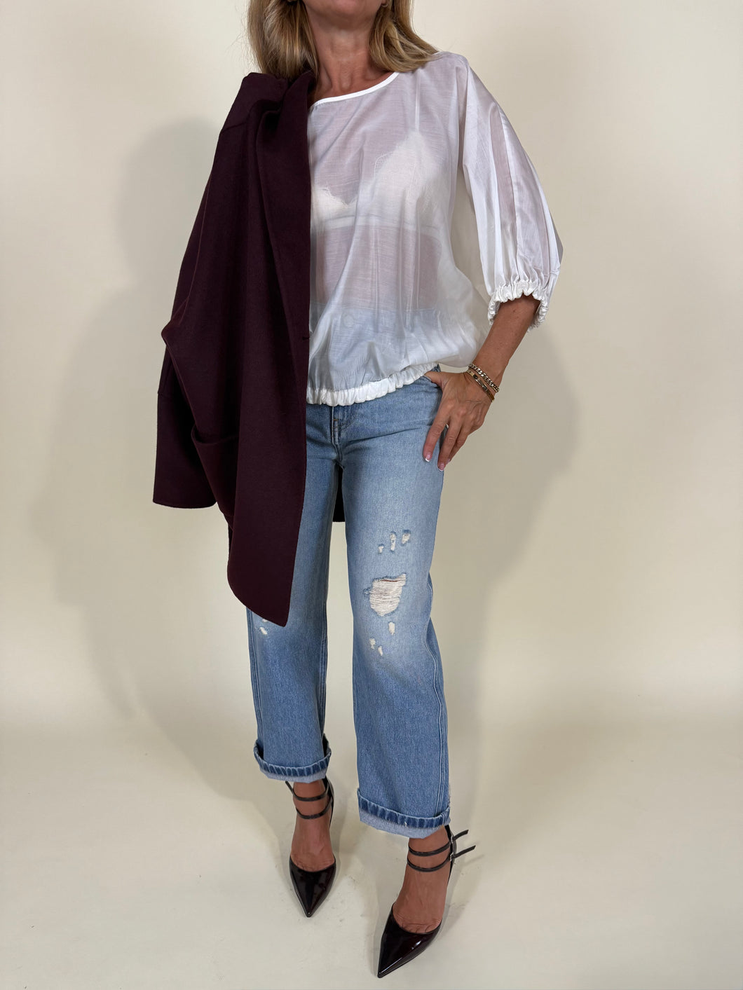 Camicia velata I panna