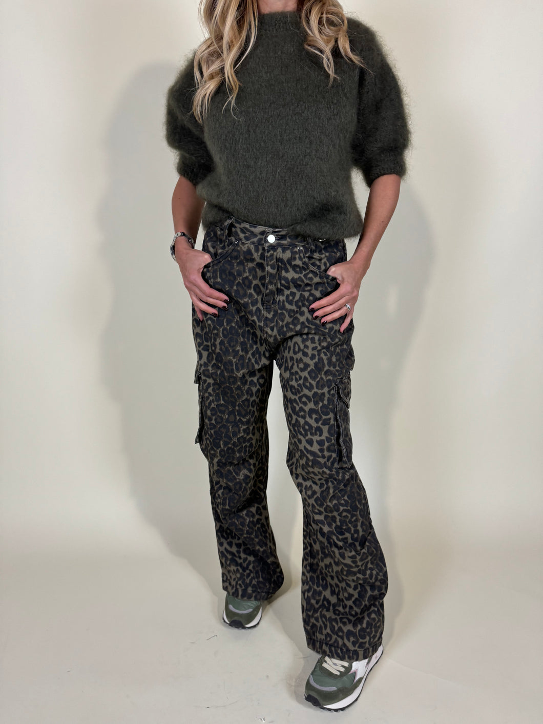 Pantaloni Cargo I Leopardato