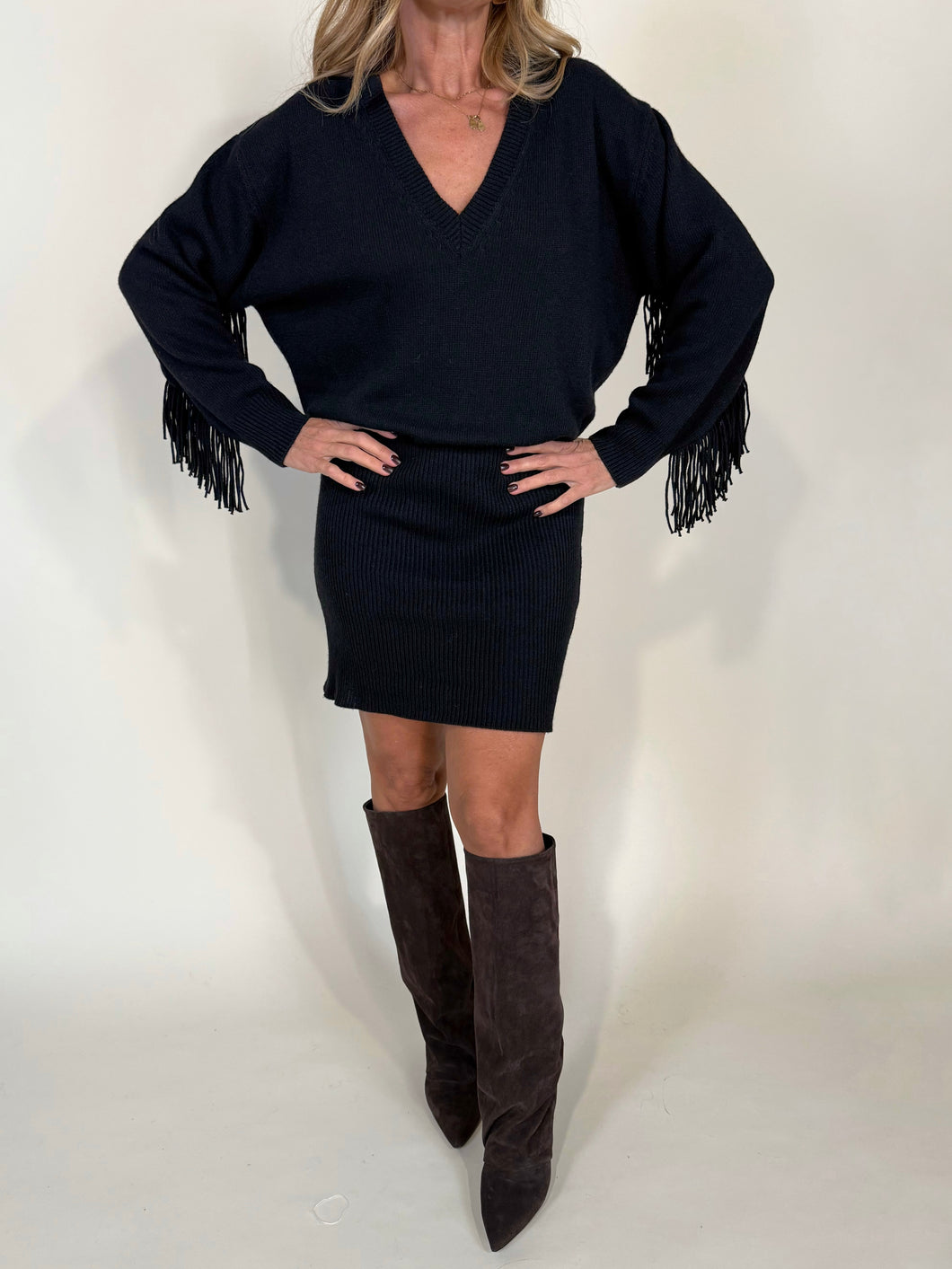 Abito Sami | Black | Frange