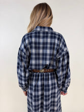 Carica l'immagine nel visualizzatore di Gallery, Camicia check sbuffetto | Blu notte | Set coordinato
