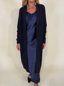 Cardigan blu long