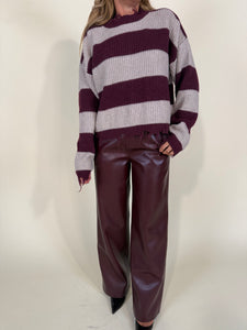 Pantalone in ecopelle Bordeuax