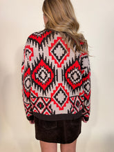 Load image into Gallery viewer, Cardigan Thaya | Brown &amp; Red.
