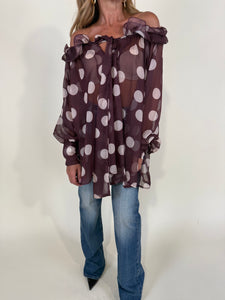 Camicia Maxi Pois | Vino