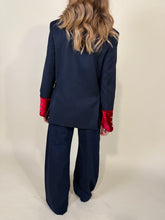 Carica l&#39;immagine nel visualizzatore di Gallery, Giacca Marine | Gessata | Inserti
