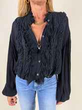 Carica l'immagine nel visualizzatore di Gallery, Camicia dark black | Viscosa e lana
