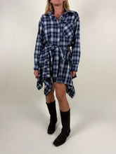 Carica l'immagine nel visualizzatore di Gallery, Completo camicia + mini in check | Blu notte
