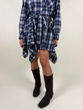Carica l'immagine nel visualizzatore di Gallery, Completo camicia + mini in check | Blu notte
