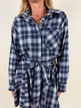 Carica l'immagine nel visualizzatore di Gallery, Completo camicia + mini in check | Blu notte
